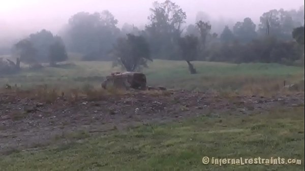 Fastened up beauty waits with fear for her next sexy t.