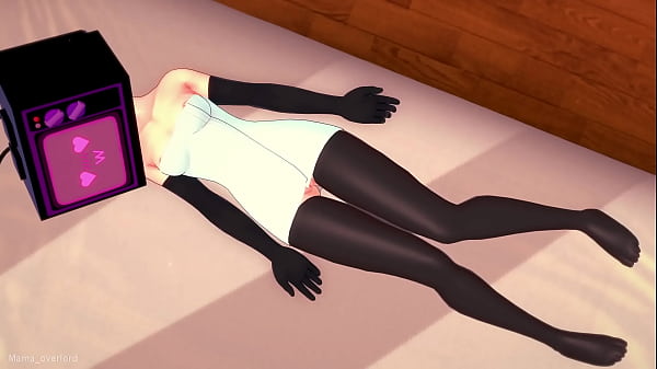 Donna in TV vuole giocare con un grosso cazzo, è bagnata e indossa solo un asciugamano (versione Hentai)