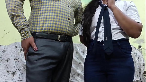 It was the desi girl's first day in the office, so when the girl could not complete her work, the boss fucked her in the office itself.