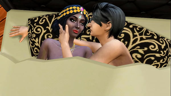 印度继母与继子在酒店房间共用一张床，因为没有其他空闲的床 - Desi 成熟阿姨